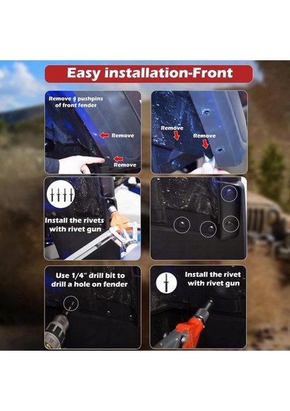 Ön ve Arka Sıçrama Korumaları Çamurluk Fişekleri Jeep Wrangler Için Çamur Flepleri Jl 2018-2024 Çamur Sıçrama Muhafızları Kiti (Yurt Dışından) modelleri