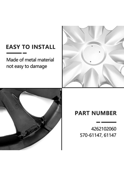 Toyota Corolla Için Araba Tekerlek Kapağı Hub Kapağı Değiştirme 2009 2012 2011 2012 2012 42102060 570-61147 (Yurt Dışından) indirimleri