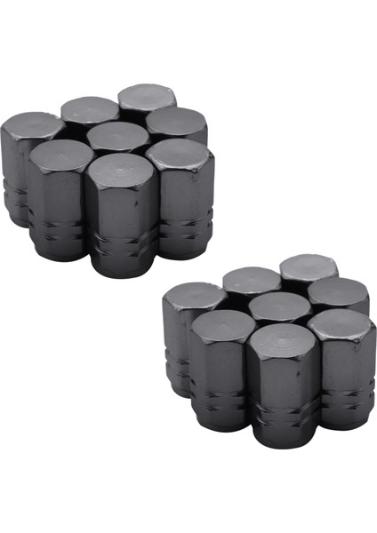 16 Adet Lastik Gövde Valf Kapakları Tekerlek Valfi Kapaklar Araba Toz Geçirmez Lastik Kapağı Altıgen Şekli Titanyum Gri (Yurt Dışından)