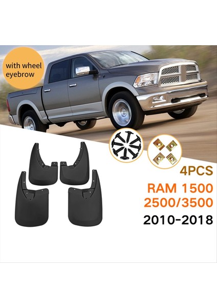 1set Araç Ön Arka Çamur Fleps Dodge Ram Için Mud Guardlar 1500 2500 3500 2010-2018 Çamurluklar Sıçrama Çamur Fleps (Yurt Dışından) fırsatları