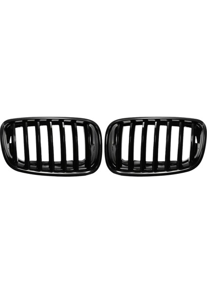 1 Çift Parlak Siyah Ön Kaput Böbrek Izgarası Izgara Için Bmw X5 X6 E70 E71 2007-2013 51137157687 51137157688 (Yurt Dışından)
