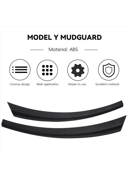 Ön+Arka Araba Tekerleği Çamurluk Çamurlu Çamur Flep Sıçrama Koruması Tesla Model Y 2021 Mat Siyah (Yurt Dışından) indirimleri