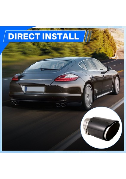 Araç Parlak Karbon Fiber Egzoz Uçu 63-89MM Evrensel Araba Egzoz Boru Modifikasyonu Kuyruk Boğaz Klipsi Kuyruk Borusu (Yurt Dışından) indirimleri