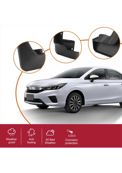 Honda City Hatchback Için 2021 Araba Çamur Fleps Splash Guard Mudguard Çamurlu Çamurluk Harici Kapak (Yurt Dışından) indirimleri