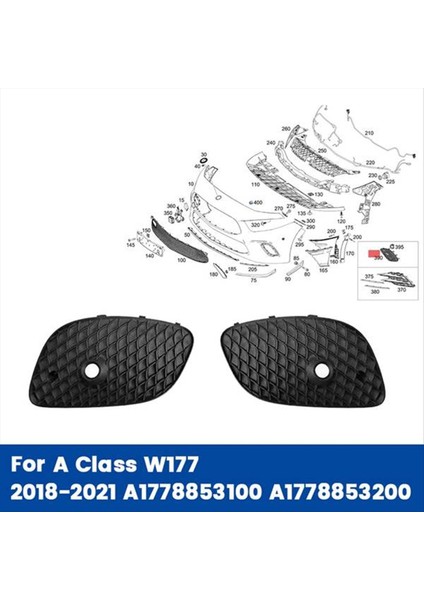 Araba Ön Tampon Sis Lambası Kapağı Çerçeve Trim A1778853100 Mercedes Için Benz A Sınıfı W177 2018-2021 Sol (Yurt Dışından) fiyatları