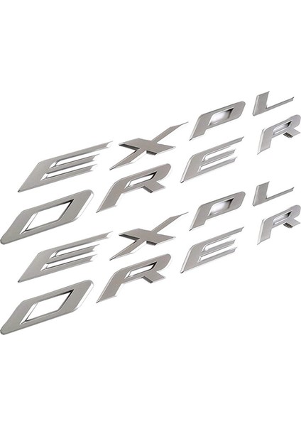 16X Explorer Araba Amblem Ön Davlumbaz Emblem 3D Harfler Explorer Çıkartma Ford 2011-2019 Explorer (Gümüş) (Yurt Dışından)