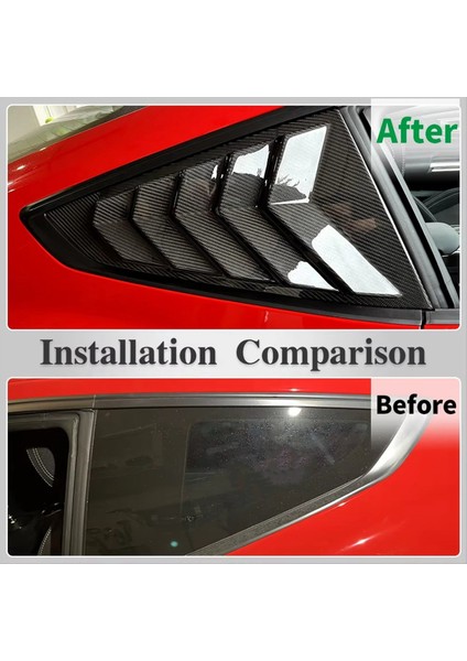 Araba Arka Yan Pencere Panjur Kapağı Ford Mustang S650 Gt 2024 Aksesuarlar Karbon Fiber (Yurt Dışından) fırsatları