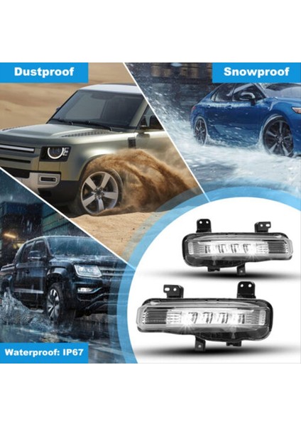 Ford Explorer Için 2020-2024 Sol LED Fog Folları Ön Tampon Lambaları LED Gündüz Koşu Işıkları LB5B-15A255-AC (Yurt Dışından)