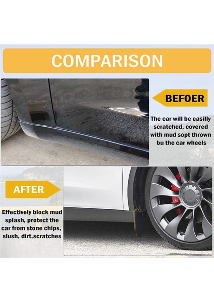 Tesla Model Y 2021-2023 Çamur Fleps - Sıçrama Muhafızları Deliğe Gerek Yok Ön/arka Sıçrama Çamurlu 4pcs (Yurt Dışından) modelleri