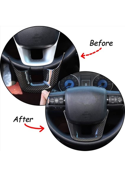 Toyota Fortuner Için 5x Direksiyon Simidi Kapağı Döşeme 2016-2022 Direksiyon Simidi Paneli Koruma Aksesuarları Abs Karbon Fiber (Yurt Dışından) modelleri