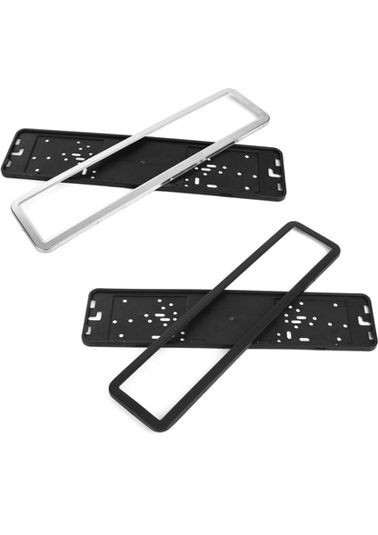 2 Set Paslanmaz Çelik Avrupa Almanca Rus 8k Araç Plaka Çerçeve Numarası Plaka Tutucu (Gümüş) (Yurt Dışından) fiyatları