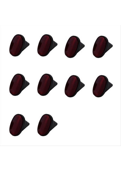 10PCS Bisiklet Arka Reflektör Çamurlu Oval Uyaran Kırmızı Siyah (Yurt Dışından) fırsatları