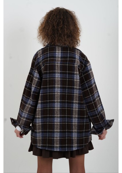 Kahve Mavi Ekoseli Oduncu Gömlek fırsatları