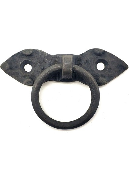 Antika Tarz Dekoratif Pirinç Yaprak Mobilya Kulbu, Kapı Kilit Halkası 80 Mm, Oksit