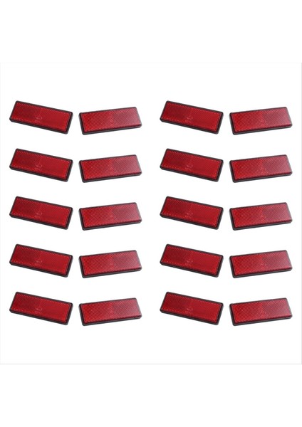 10 Pair Dikdörtgen Kırmızı Yansıtıcılar Motosikletler Için Evrensel Atv Bisikletleri Kir Bisikletleri (Yurt Dışından)
