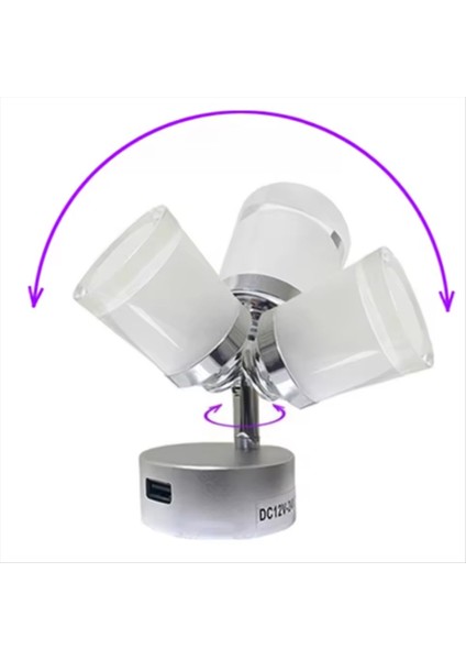 USB LED Rv Okuma Hafif Spot Yatakta Lamba Araba Rv Karavan Iç Duvar Sconce 12-24V 3W Iç Aydınlatma (Yurt Dışından) fırsatları