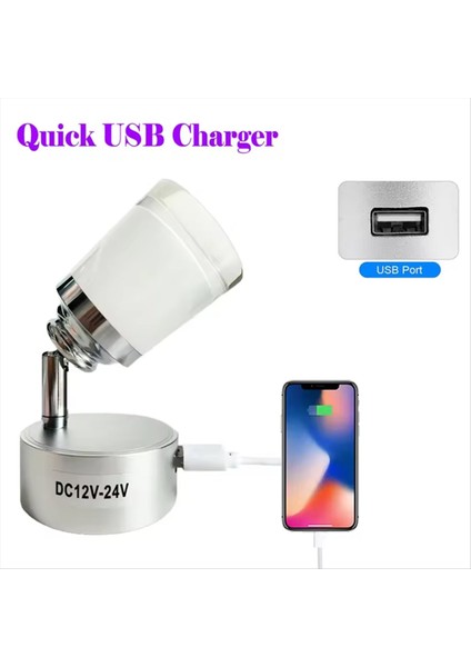 USB LED Rv Okuma Hafif Spot Yatakta Lamba Araba Rv Karavan Iç Duvar Sconce 12-24V 3W Iç Aydınlatma (Yurt Dışından) indirimleri