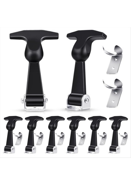 8pc Elastik Paslanmaz Çelik Kauçuk Kaput Yakalama Esnek T-Handle Hasp Kauçuk Esnek Çekme Kılavuzları Kaput Için Braketler (Yurt Dışından)