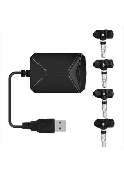 USB Android Tpms Lastik Basınç Izleme Sistemi Görüntüle Uyarı Sistemi Iç Harici 4 Sensör Araç Navigasyonu Için (Yurt Dışından) modelleri
