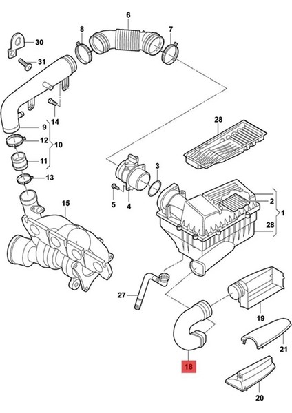 Hava Sapma Borusu Hava Girişi Dirsek Kanalı Borusu 1kd 129 618 B Vw Passat cc Golf Audi A3 S3 Tt Skoda Koltuk 1k0 129 618 (Yurt Dışından) modelleri