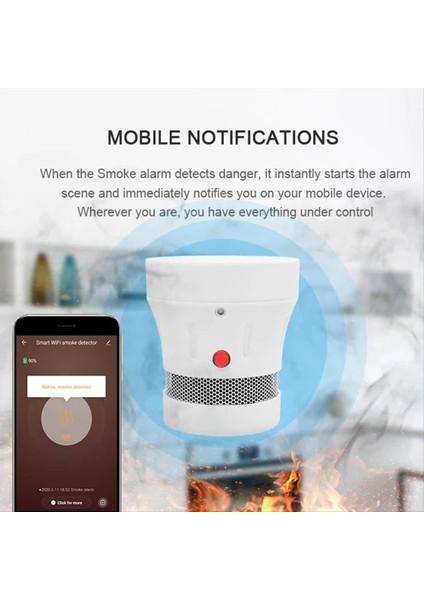 Tuya Akıllı Yaşam Kablosuz Mini Duman Dedektörü Yangın Alarmı Mikro Tip Akıllı Duman Dedektörü Duyarlılık Sensörü Wifi (Yurt Dışından) indirimleri