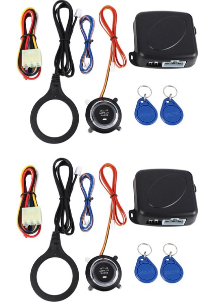 2x Akıllı Rfıd Araç Alarm Sistemi Motoru Başlat Durdur Düğmesi Kilitini Ateşleme Immobilizer (Yurt Dışından)