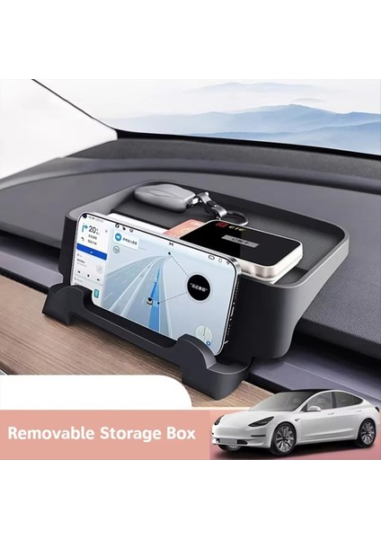 Tesla Model 3 Model Y Silikon Camlar ve Anahtar Tepsisi Merkez Konsolu Organizatör Braketi Siyah Model 3 (Yurt Dışından) fiyatları