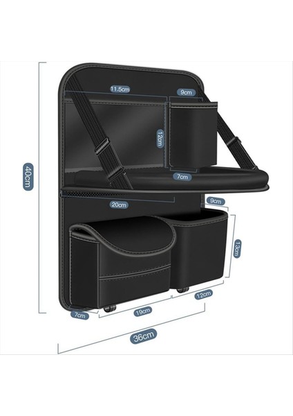 Araba Koltuğu Arka Depolama Torbası Araba Koltuğu Arka Katlanabilir Masa Yemek Masası Çok Işlevli Depolama Çantası Arabada Siyah (Yurt Dışından) fiyatları