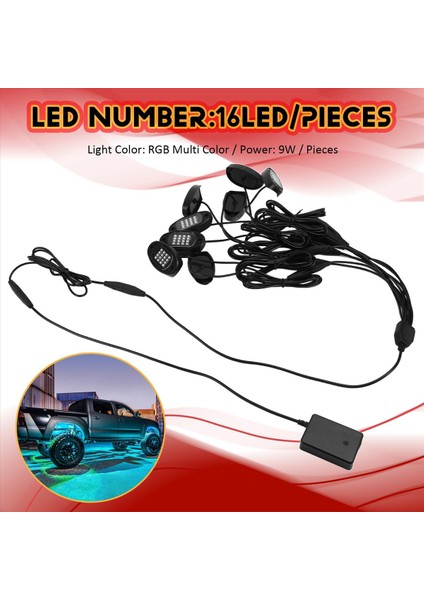 Araba 8 Pods Rgb LED Kaya Işıkları Kiti Bluetooth Uygulama Kontrolü ile Kamyon Atv Utv Suv (Yurt Dışından) indirimleri