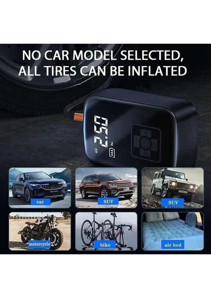 Araç Monte Kablosuz Dijital Ekran Enflasyon Pompası Taşınabilir Kablosuz Hava Pompası Lastik Şişman Güç Bankası Fonksiyonu (Yurt Dışından) indirimleri