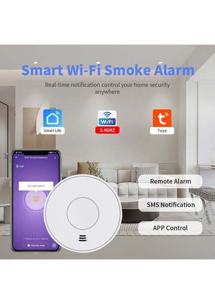 10 Yıllık Pil Wifi Akıllı Duman Alarmı Tuya ile Yangın Alarmı ve Ev Için Akıllı Hayat Duman Dedektörü EN14604&#39 E Uyuyor (Yurt Dışından) fiyatları