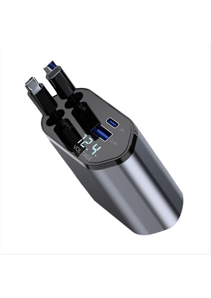 Araba Geri Çekilebilir Araba Şarj Cihazı 2 USB Bağlantı Noktası 120W Süper Hızlı Şarj Flaş Şarjı 4-1 In-1 Inter Figara A Destek (Yurt Dışından) fiyatları