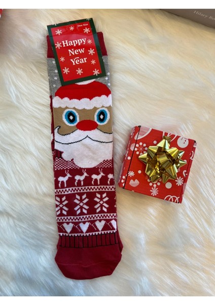 Yılbaşı Temalı Renkli Çorap, Kutulu Hediye Seti, Eğlenceli ve Şık Tasarım fiyatları