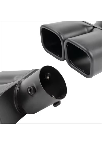 Giriş 63MM Çift Çıkış Araç Egzoz Tip Paslanmaz Çelik Siyah Egzoz Uçları Susturucu Kuyruk Çift Boru Tüp Tip (Yurt Dışından) modelleri