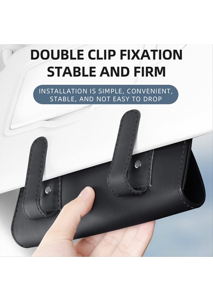 Araba Gözlük Kılıfı Deri Oto Güneş Vizör Gözlükleri Tutucu Güneş Gözlüğü Klip Kartı Bilet Tutucu Iç Evrensel Depolama C (Yurt Dışından) fiyatları