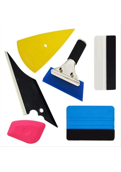 6 Parçalı Araba Film Alet Pencere Kiti Ambalaj Aracı Pencere Kazıyıcı Kendi Yapışkan Kağıt ve Duvar Kağıdı (Yurt Dışından)