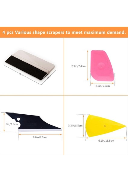 6 Parçalı Araba Film Alet Pencere Kiti Ambalaj Aracı Pencere Kazıyıcı Kendi Yapışkan Kağıt ve Duvar Kağıdı (Yurt Dışından) fiyatları