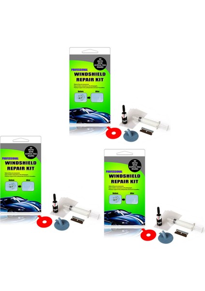 3x Ön Cam Onarım Kitleri Araba Penceresi Onarım Araçları Ön Cam Cam Çizik Çatlak Geri Yükleme Pencere Ekranı Parlatma (Yurt Dışından)