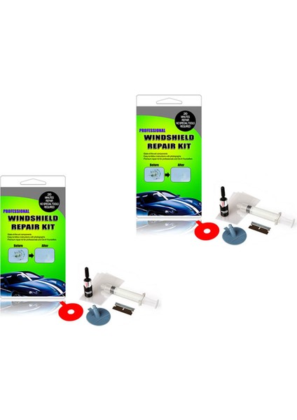 2x Ön Cam Onarım Kitleri Araba Penceresi Onarım Araçları Ön Cam Cam Çizik Çatlak Geri Yükleme Pencere Ekranı Parlatma (Yurt Dışından)