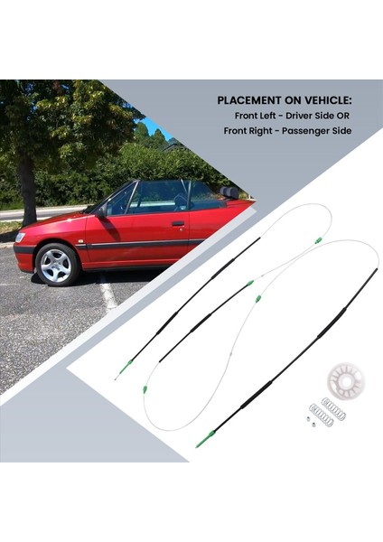 Peugeot 306 Için Cabriolet 1997-2002 Araba Penceresi Regülatörü Onarım Kiti Ön Sol/sağ Taraf (Yurt Dışından) fırsatları