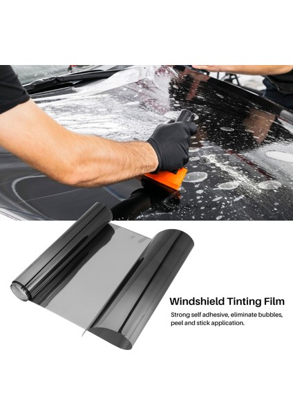 Araba Tinalanma Filmi Top Ön Cam Folyo Güneş Koruma Gradyanı 20X150CM (Siyah) (Yurt Dışından) fırsatları