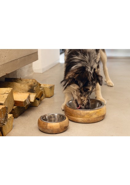 Xmpdby Beeztees Dbl Köpek Mama Su Kabı, Dışı Masif Ahşap, Paslanmaz Çelik, 21CM, 1300ML fiyatları