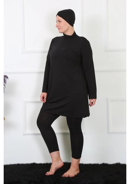 Tam Kapalı Büyük Beden Siyah Mayo modelleri