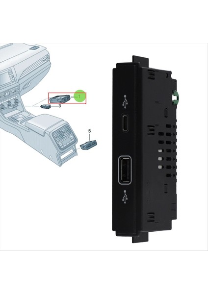 Vw Tiguan Mk2 Için Viloran USB Typ-C Tip Tip Armerst USB Ön Konsol USB Bağlantı Noktaları 30D035736 (Yurt Dışından)