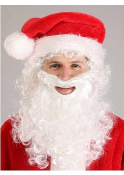 Yetişkinler Için Noel Baba Şapka ve Sakal Seti, Eğlence ve Kutlama Aksesuarları