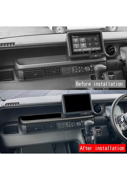 Araba Gösterge Tablosu Dekoratif Panel Ortak Pilot Tepsisi Raf Trim Stickers Honda N-Box Rhd Parlak Siyah Için Merkez Konsol Trim (Yurt Dışından) indirimleri