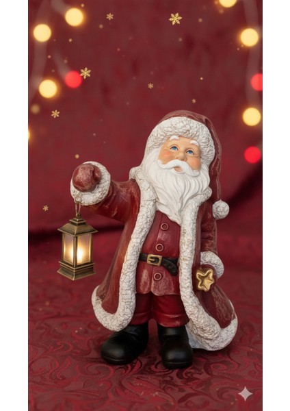 Kırmızı Noel Baba Biblo, Ev Dekorasyonu, El Fenerli, 46X35 Cm, Şık ve Sıcak Atmosfer fiyatları