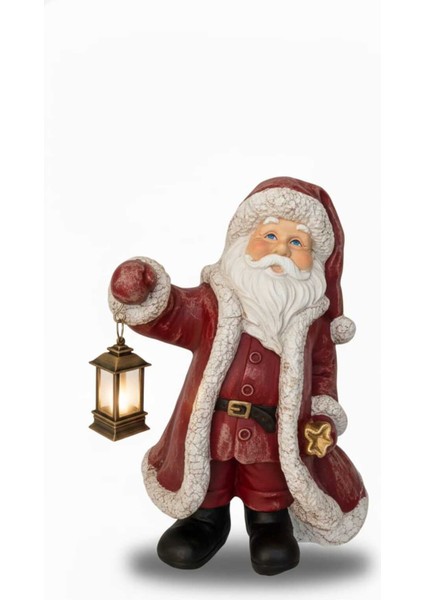 Kırmızı Noel Baba Biblo, Ev Dekorasyonu, El Fenerli, 46X35 Cm, Şık ve Sıcak Atmosfer indirimleri