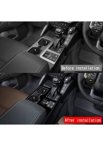 Toyota Prado LC250 2024 Rhd Glossy Siyah Için Araba Merkezi Dişli Vites Vites Paneli Trim Kapak Çıkartmaları (Yurt Dışından) modelleri