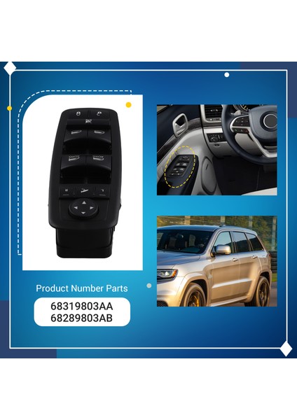 Araba Sürücü Yan Elektrikli Pencere Cam Asansör Kontrol Anahtarı Jeep Grand Cherokee 2016-2019 Lhd Için Katlanır 68319803AA (Yurt Dışından) indirimleri